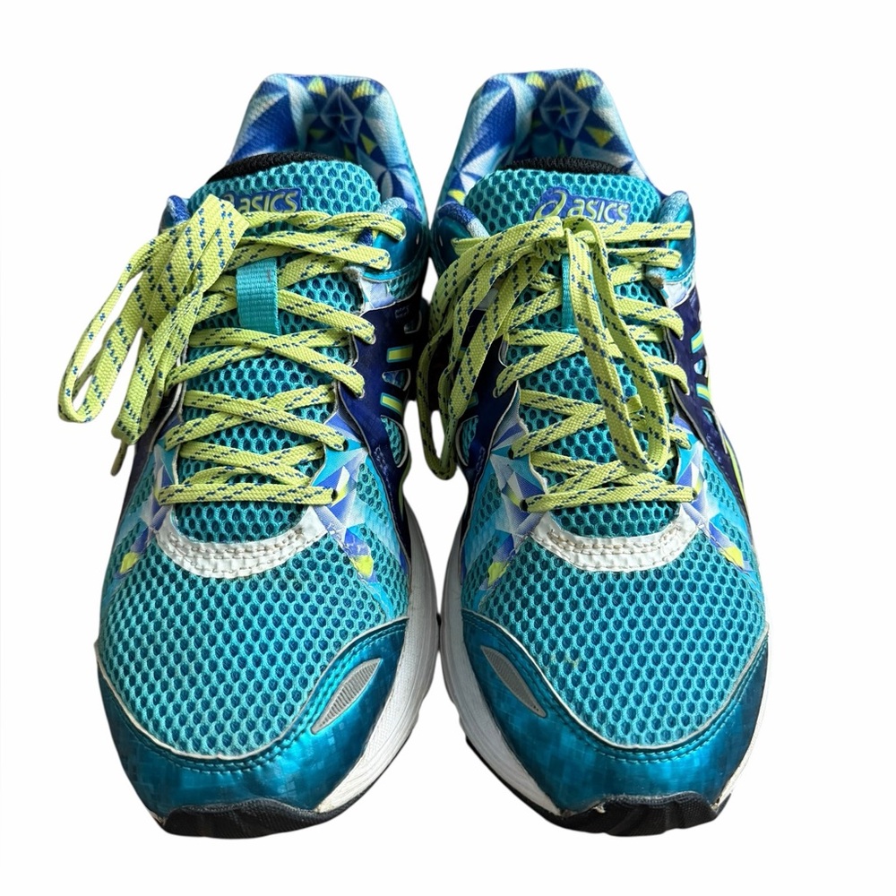 Asics Gel Noosa Tri 10 T480Q Women’s Turquoise and Lime Athletic Sneakers 8.5 - Picture 3 of 9